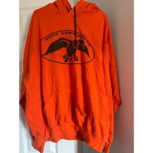 Duck Commander Hoodie Mens XL Orange Camo Lined Hunting Pullover Sweatshirt